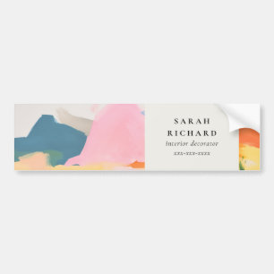 Boho-Abstrakte Berglandschaft Rosa Blau Orange Autoaufkleber