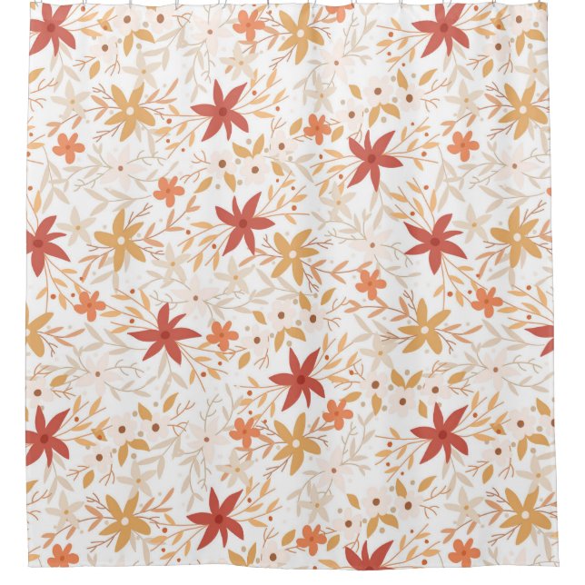 Boho abstrakte Blume ernten Goldgrubenknochen Duschvorhang (Vorderseite)