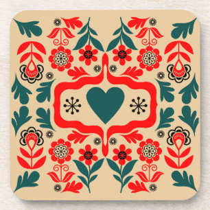Boho-Abstrakte Blumenkunst Getränkeuntersetzer
