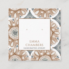 Boho Abstrakte Formen Earring Display Card Quadratische Visitenkarte