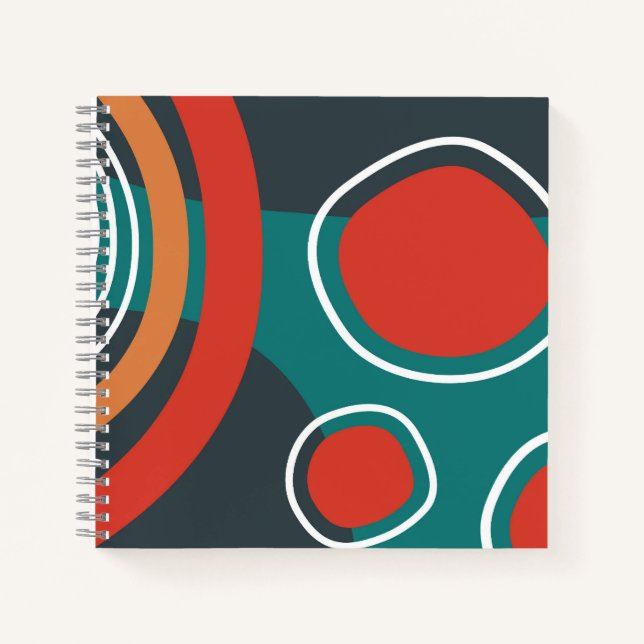Boho abstrakte Formen Kunst Notizbuch (Vorderseite)