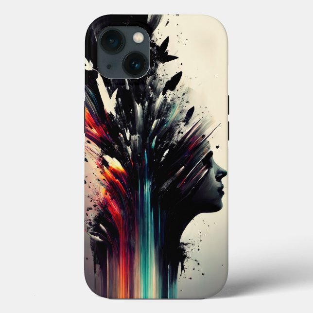 Boho abstrakte Kunst mit Mädchengesicht Case-Mate iPhone Hülle (Rückseite)