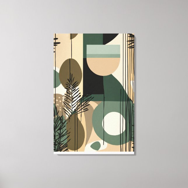 Boho abstraktes Design - Stretchierte Canvas Print Leinwanddruck (Vorderseite)