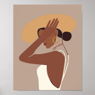 Boho abstraktes Frauenporträt Wandkunst Druck Poster