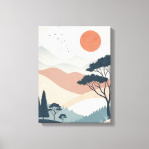 Boho-Abstraktes Landschaft-Leinwandbild