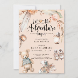 Boho Adventure fängt Baby Shower Gender Neutral an Einladung