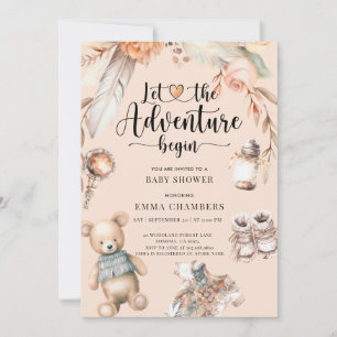 Boho Adventure fängt Baby Shower Gender Neutral an Einladung