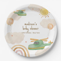 Boho Adventure Helicopter Airplane Baby Shower