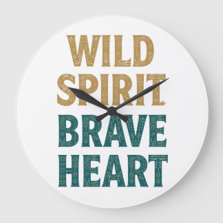 Boho Adventure Wild Spirit Brave Heart Große Wanduhr