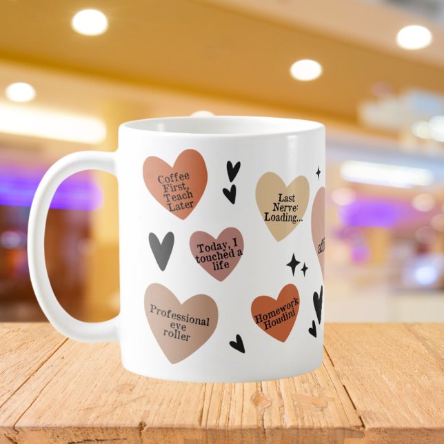 Boho Affirmations Heart Teacher Gift Kaffeetasse (Von Creator hochgeladen)