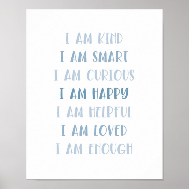 Boho Affirmations Minimalistisch Kids Zitat Art Poster (Vorne)