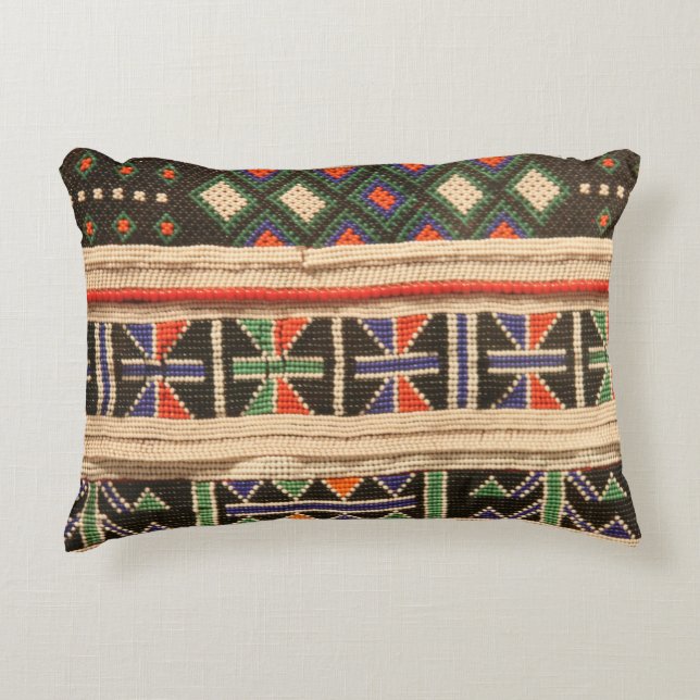 Boho afrikanisches Stammes- Akzent-Kissen Dekokissen (Vorderseite)