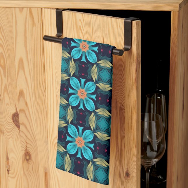 Boho Aliette 2 Blue Green Geschirrtuch (Drittel gefaltet)