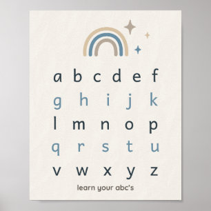Boho Alphabet Druck Kinderzimmer Neutrales ABC Pos Poster
