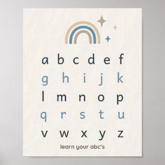Boho Alphabet Druck Kinderzimmer Neutrales ABC Pos Poster