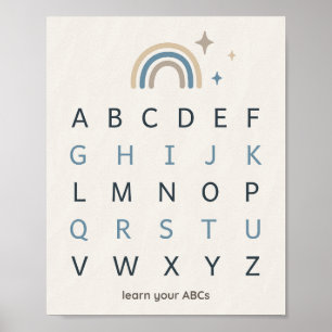 Boho Alphabet Majuscule Imprimé Art Mural pour Nur
