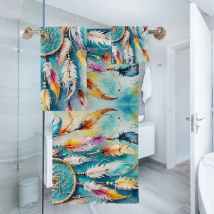 Boho American Indian Dream Catcher, aquarelle