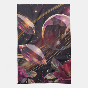 Boho Amethyst Himmlisches Mystisches Muster Geschirrtuch