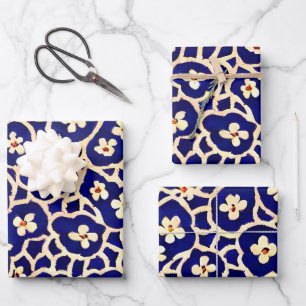 Boho Anemone Blue Geschenkpapier Set