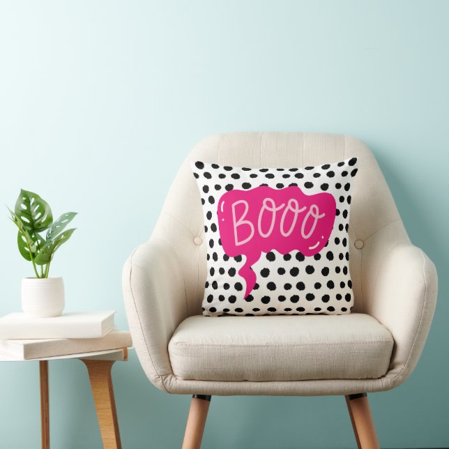 Boho Animal Boo Pattern Speech Bubble Throw Pillow Kissen (Stuhl )