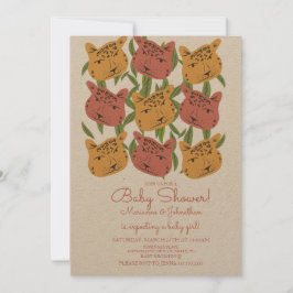 Boho Animal Cat Cheetah Safari Babydusche Einladung