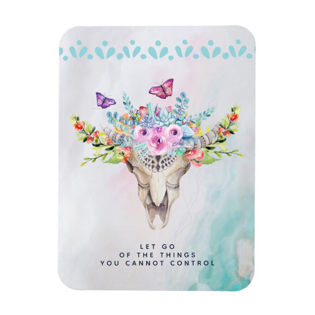 Boho Animal Skull Inspiration Zitat Gelassen gehen Magnet (Vertikal)