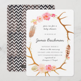Boho Antler Babydusche Einladung
