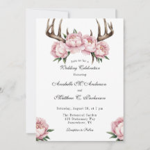 Boho Antler mit Pink Peonies Hochzeitsfeier