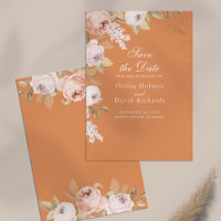 Boho Apricot Peonies Enregistrer la carte de date