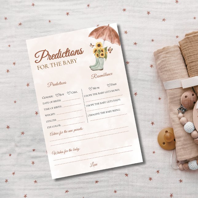 Boho april duwers Baby Shower Predictions Game (Von Creator hochgeladen)