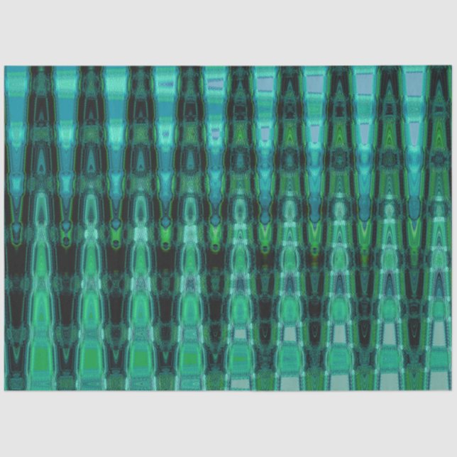 Boho Aquamarin Abstrakt Decoupage Seidenpapier (Vorderseite)