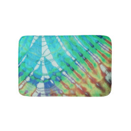 Boho Aquamarin Brown Abstrakt Batik Gefärbte Krawa Badematte