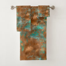 Boho Aquamarin Copper Grunge