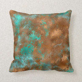 Boho Aquamarin Copper Grunge Kissen