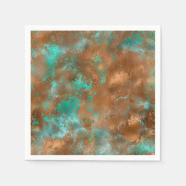 Boho Aquamarin Copper Grunge Serviette