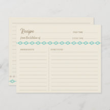 Boho Aquamarin Diamonds Pattern Einfache Rezept-Ka