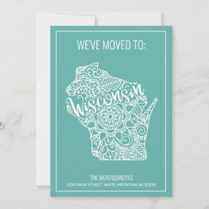 Boho Aquamarin Floral Mandala Wisconsin Staat Movi Ankündigung
