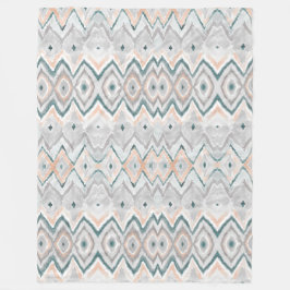 Boho aquamariner Pfirsichblasses graues Fleecedecke