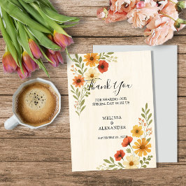 Boho Aquarell Blume botanische Hochzeit Dankeskarte