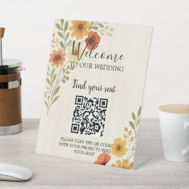Boho Aquarell Blume botanische Hochzeit Sockelschild