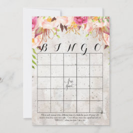 Boho Aquarell Blume Dusche Bingo Karten