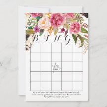 Boho Aquarell Blume Dusche Bingo Karten