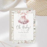 Boho Aquarell Blume Rosa Kleid Baby Dusche