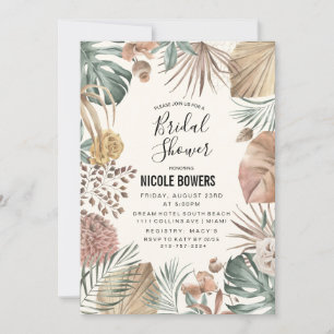 Boho-Aquarell-Blumen-Hochzeitsdusche-Einladung Einladung
