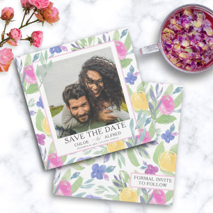 Boho-Aquarell-Blumen Save the Date Hochzeit