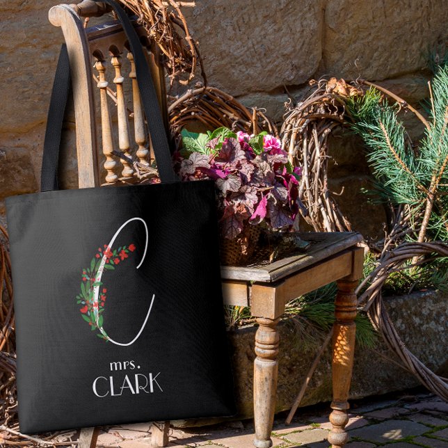 Boho-Aquarell-botanischer Buchstabe C Tasche (Von Creator hochgeladen)