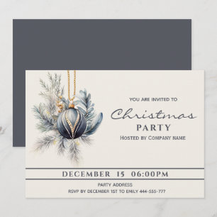 Boho Aquarell Grüne Weihnachtsball Einladung