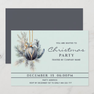 Boho Aquarell Grüne Weihnachtsball Einladung