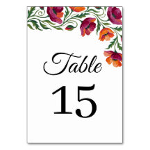 Boho-Aquarell-Mohn-Blumen-Hochzeit-Tischnummer