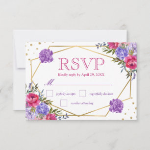 Boho-Aquarell-Sommerblumen-Hochzeit-RSVP RSVP Karte